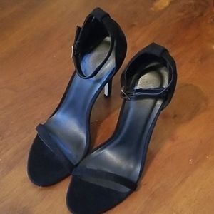 Black ankle strap heels